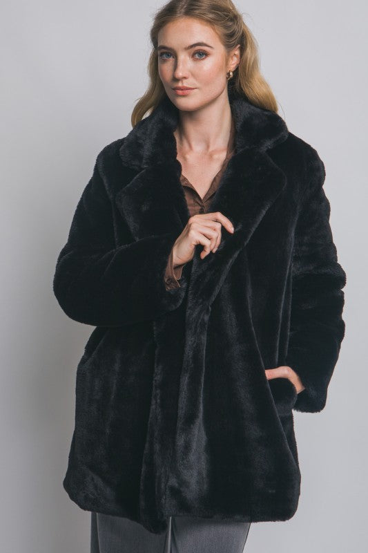 Black fur jacket