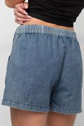 Pull on denim shorts