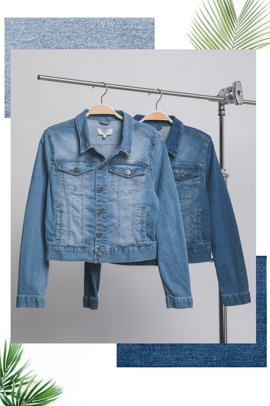 Medium wash denim jacket
