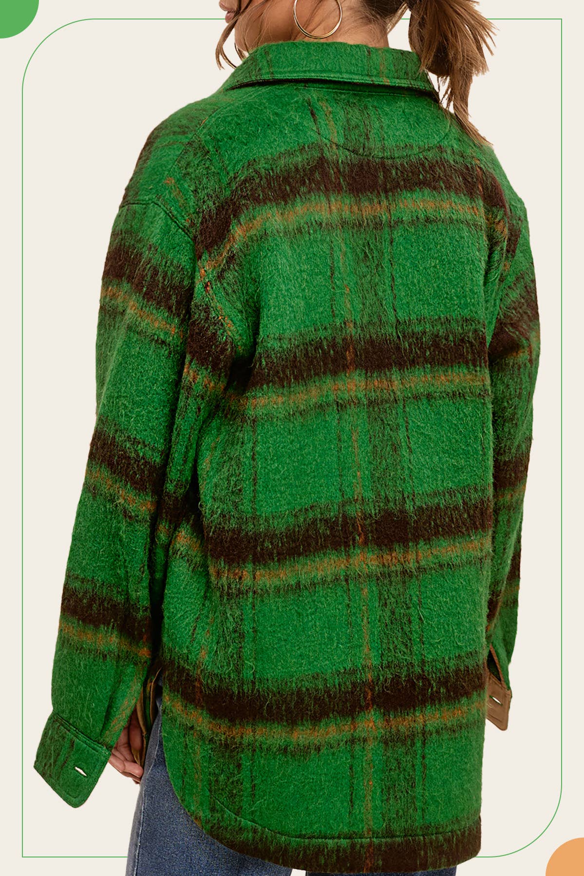 JKT1800-Brushed Mohair Button Down Oversized Jacket Fall