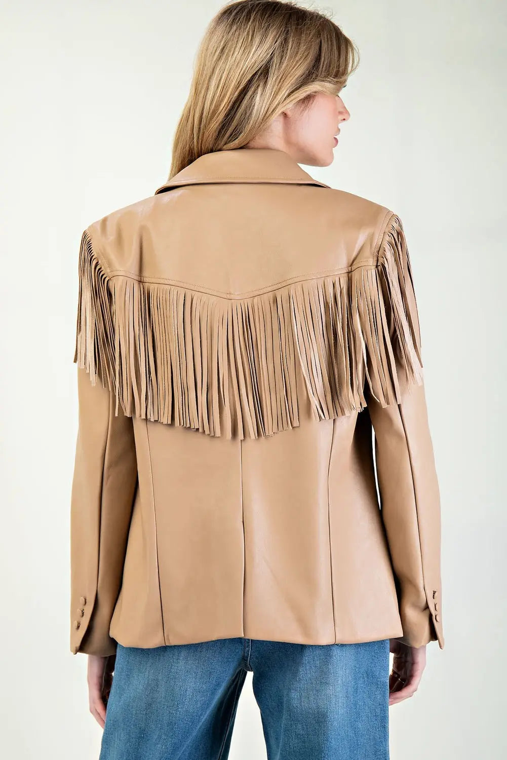 Fringe vegan leather jacket (2 colors)