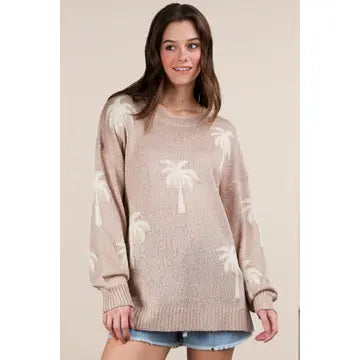 Palm tree oversized sweater
