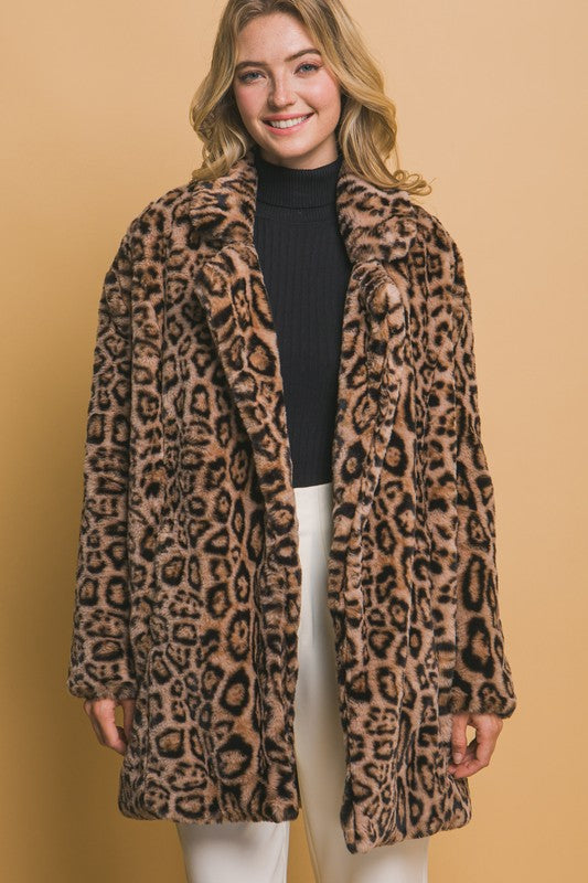Camel Leopard coat