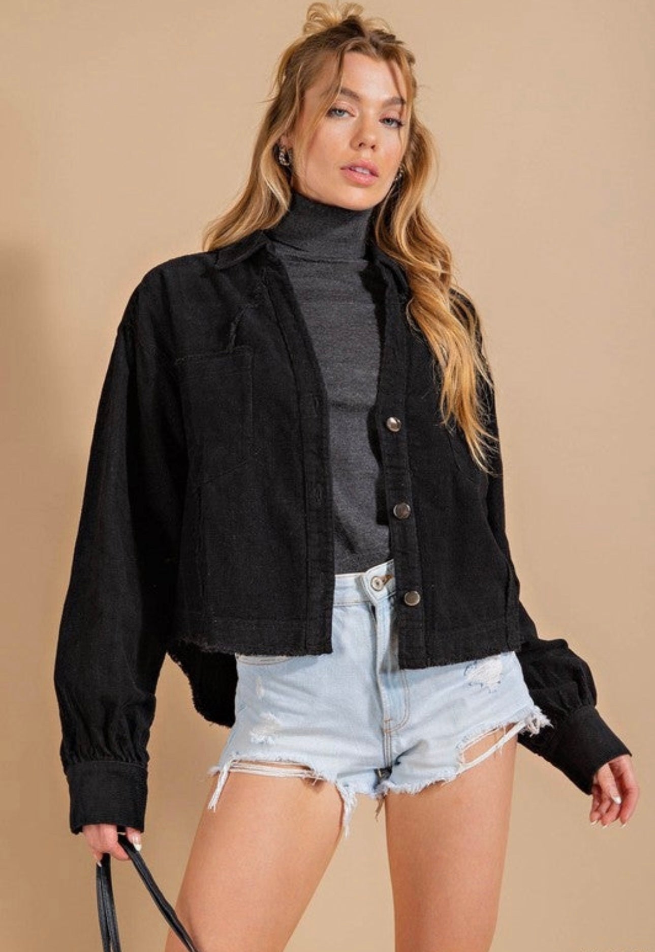 Corduroy button front jacket