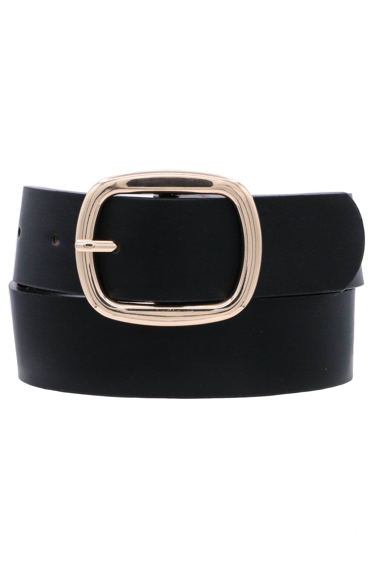 Rounded rectangular buckle belt
