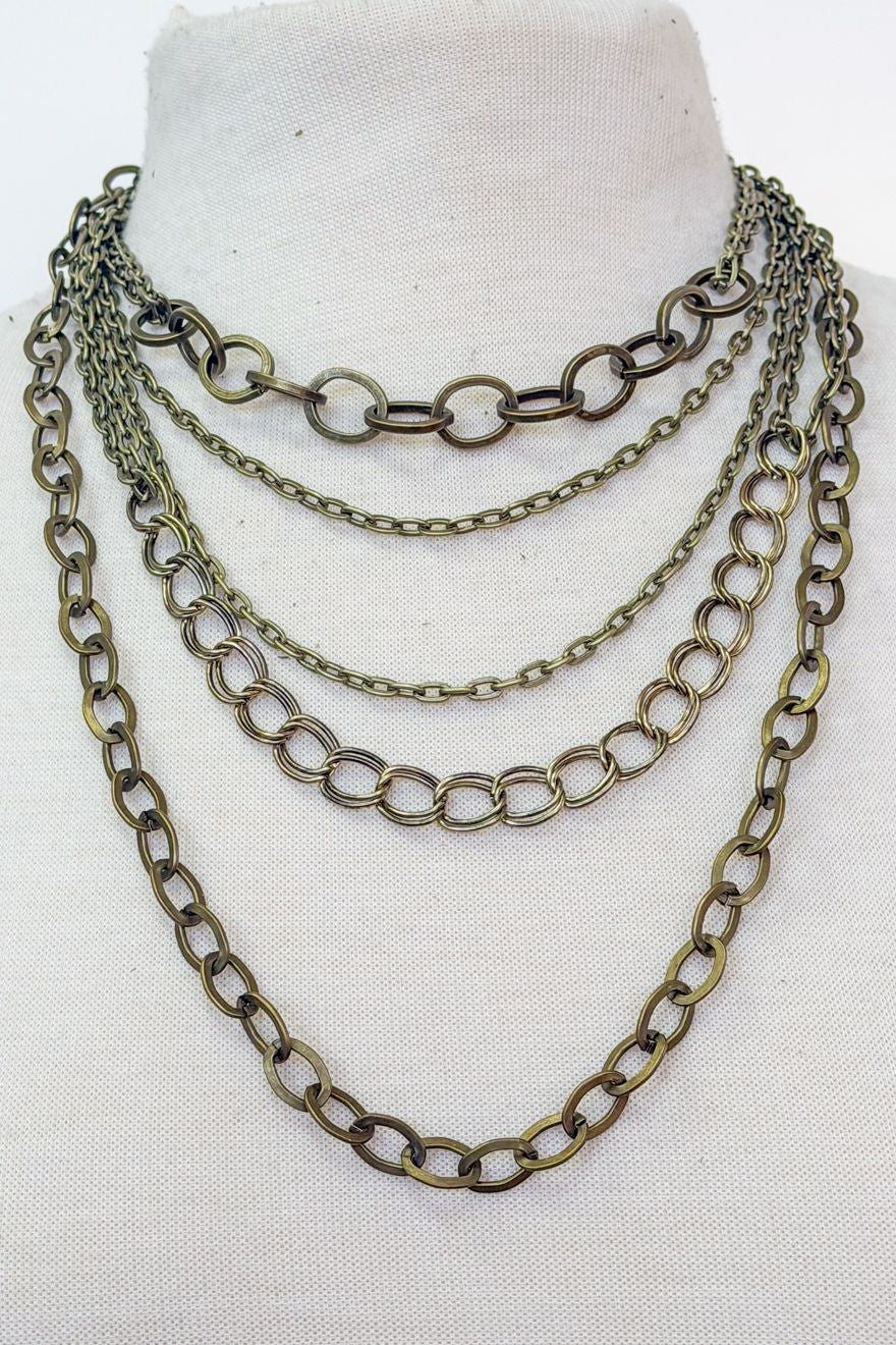 Bronze 5 layer necklace