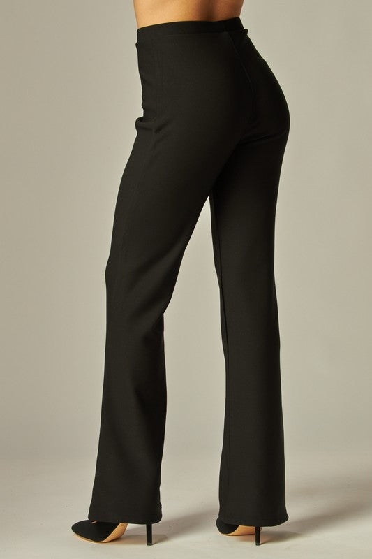 Scuba knit pintuck pants