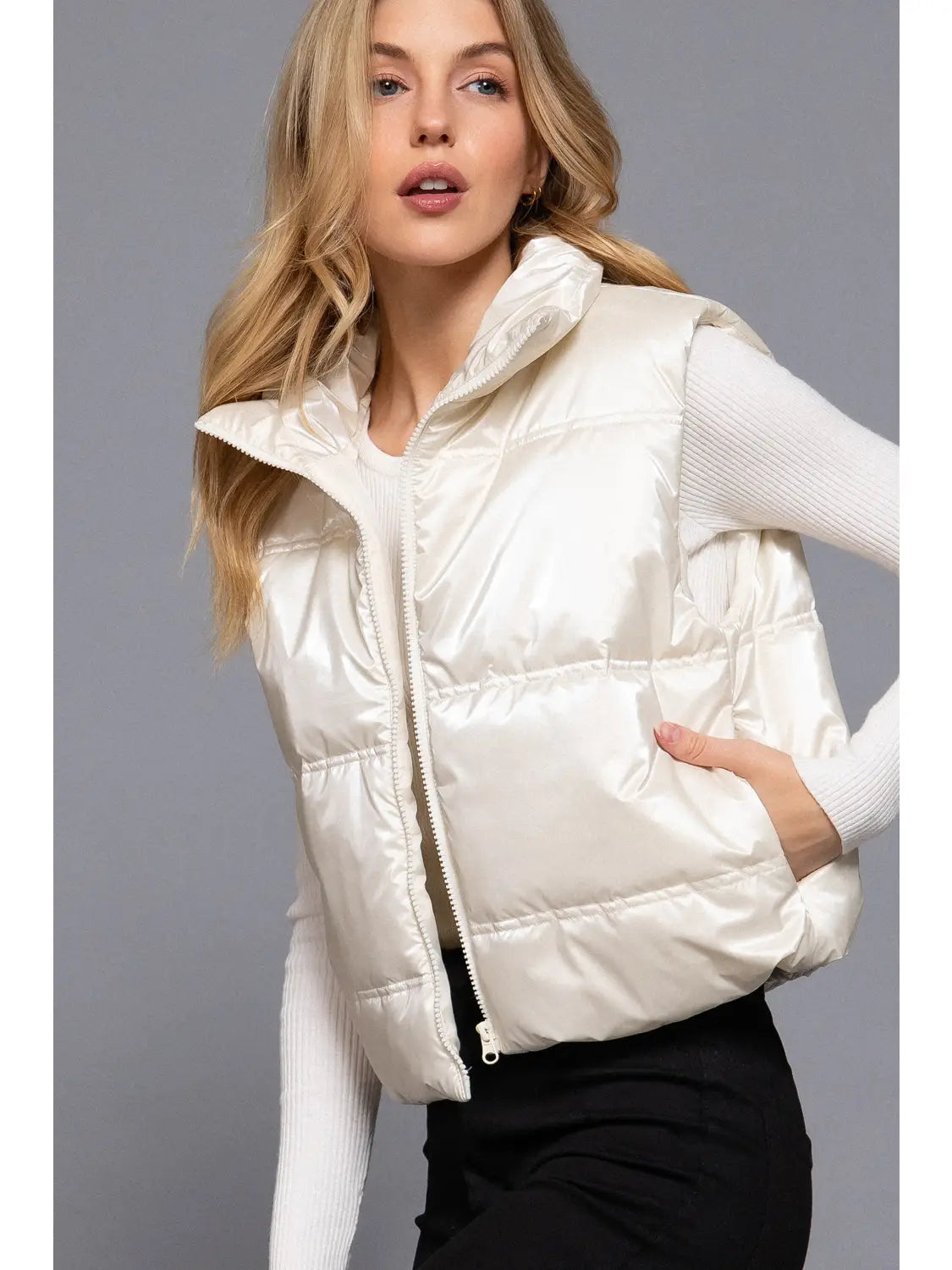 Shiny high neck vest (4 colors)
