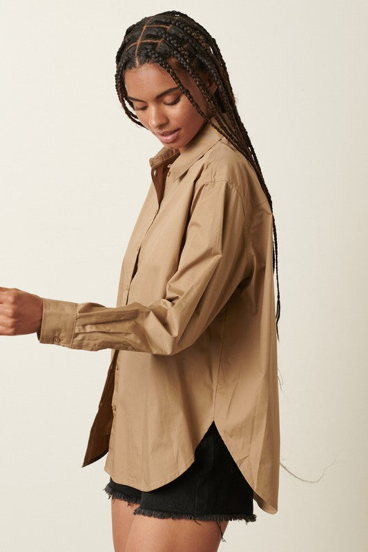 Poplin button down shirt