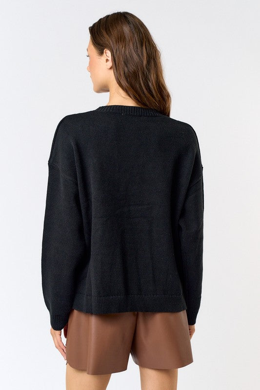 Front cut oversized sweater