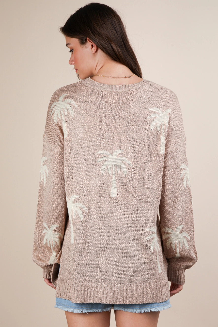 Palm tree oversized sweater