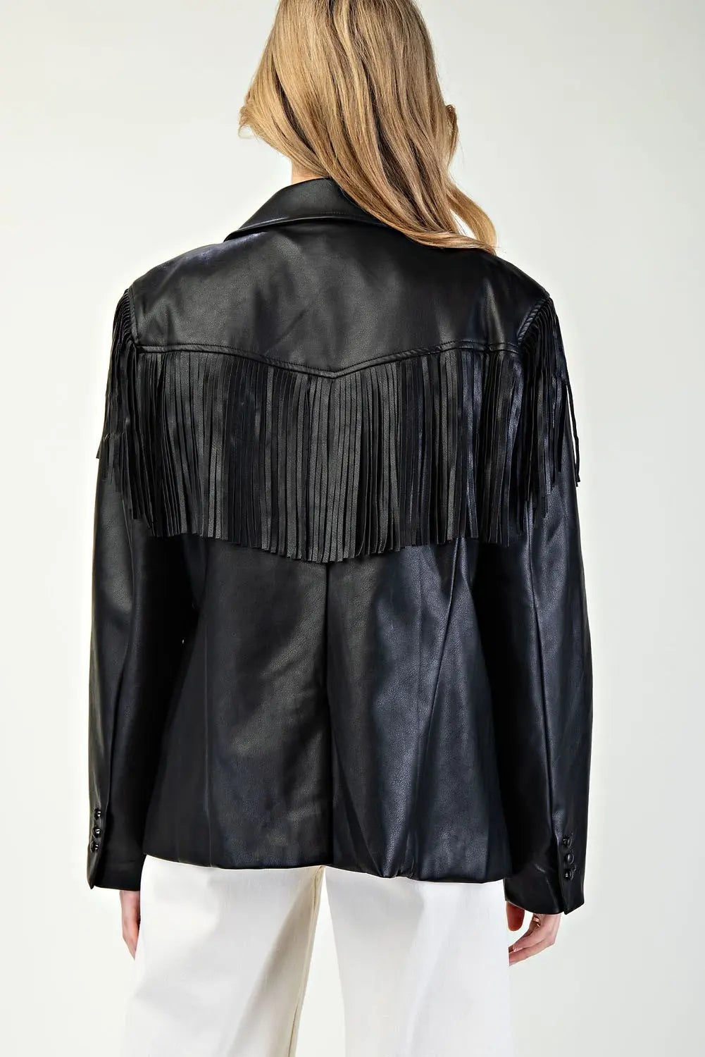 Fringe vegan leather jacket (2 colors)