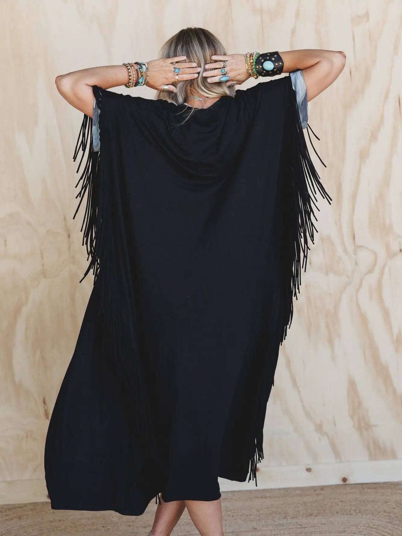 Showstopper fringe kimono duster