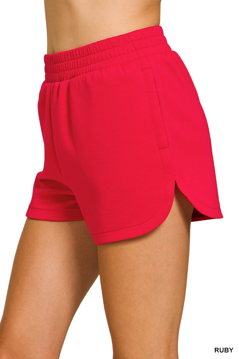 Scuba elastic waist dolphin shorts (2 colors)