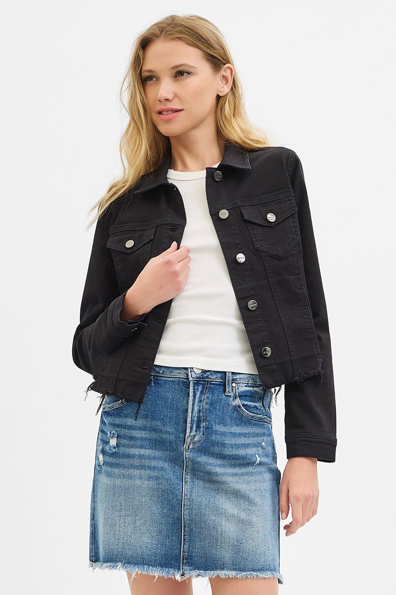 Irregular frayed hem jacket by Risen