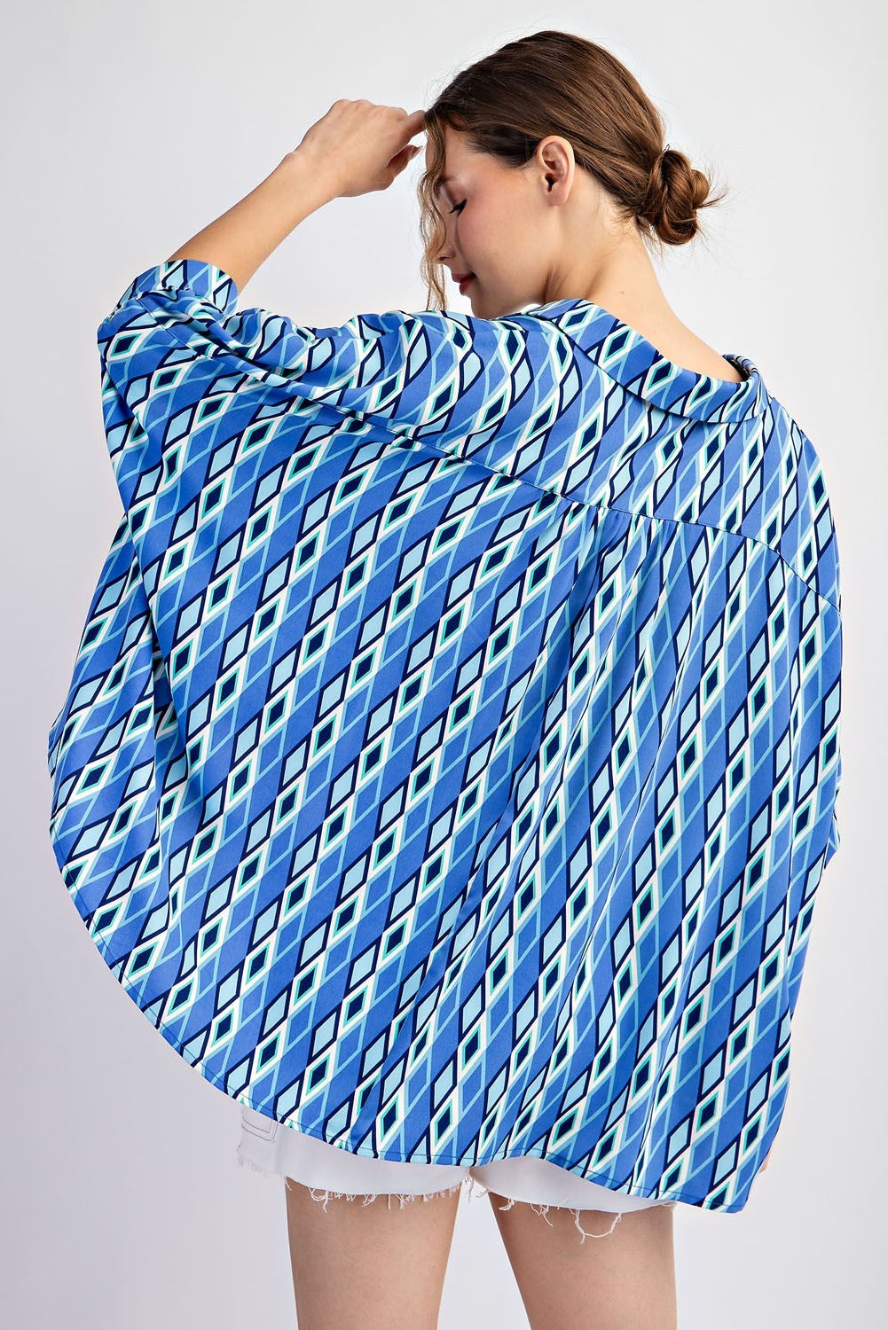 Printed dolman sleeve blouse (2 colors)