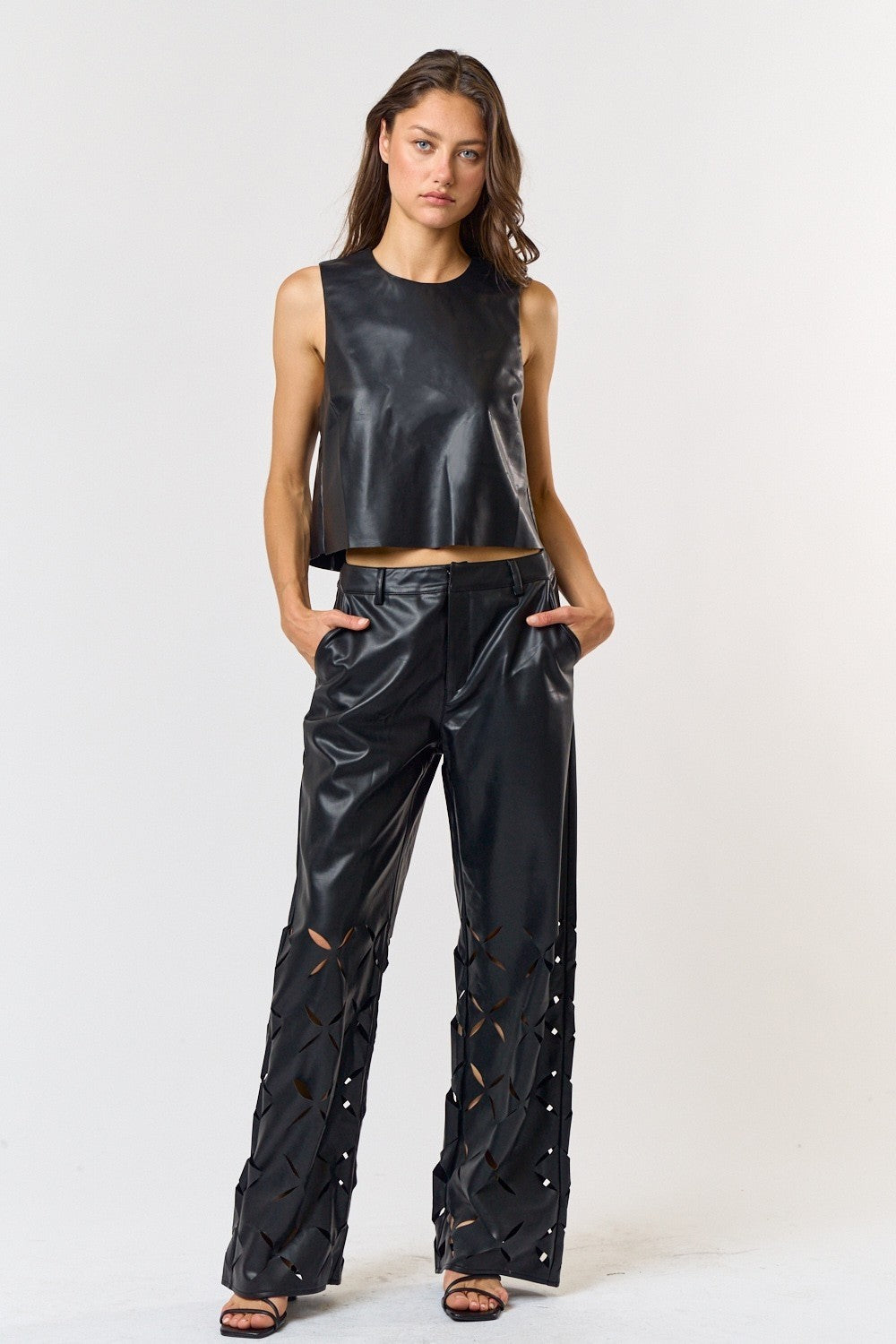 Vegan cut out trouser