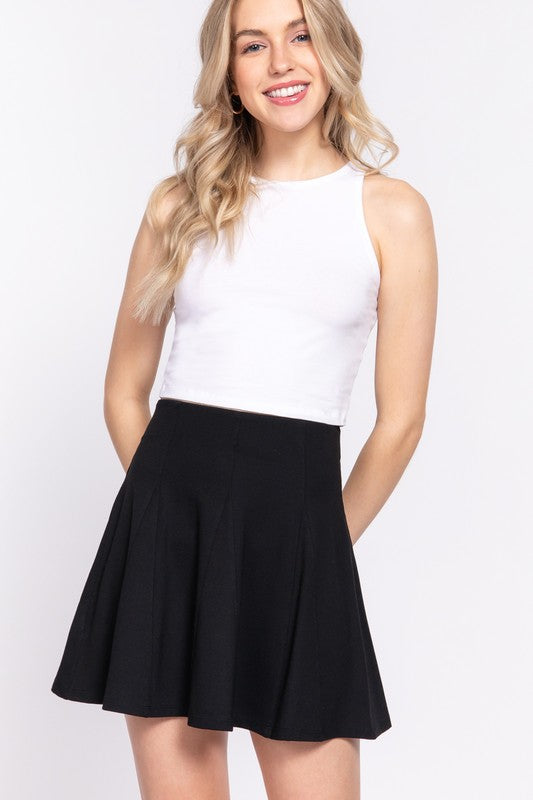 Ponte mini black skater skirt