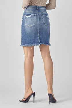 Medium wash Denim skirt by Risen