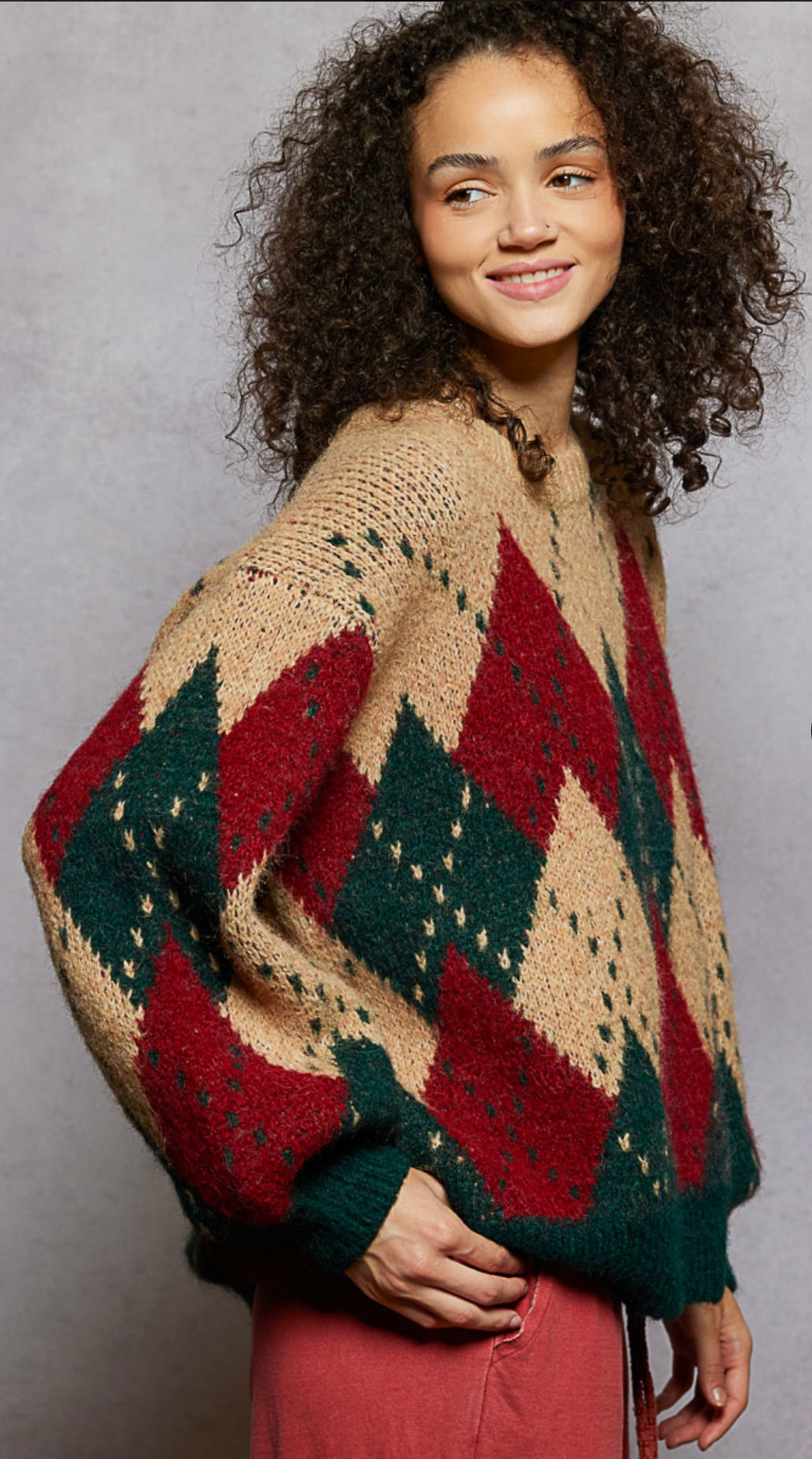 Argyle oversized sweater