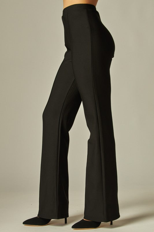 Scuba knit pintuck pants