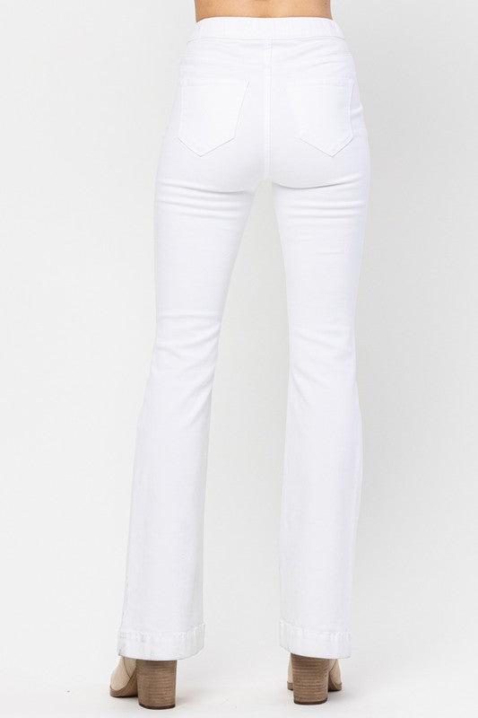 White pull on flares