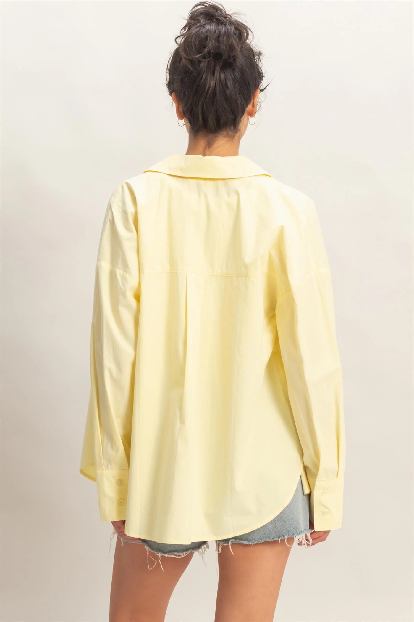 Butter yellow cotton button down