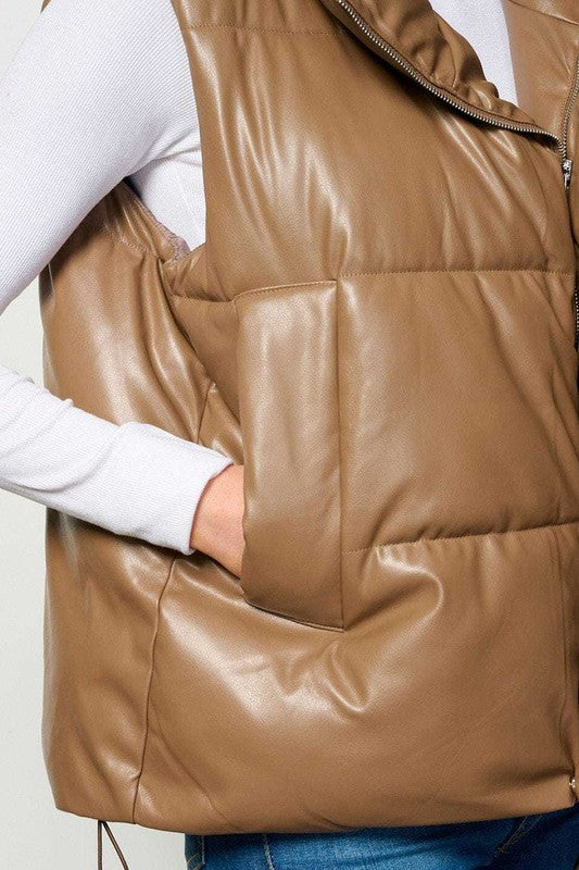 Vegan oversized puffer vest