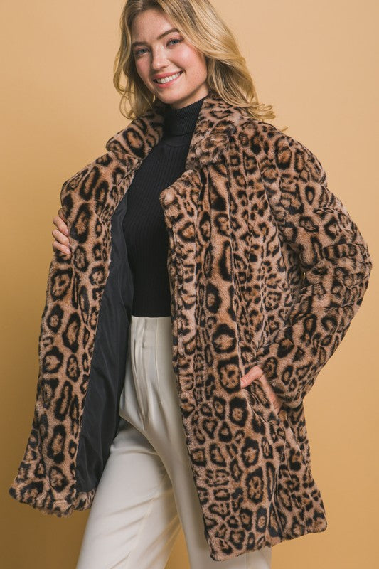 Camel Leopard coat
