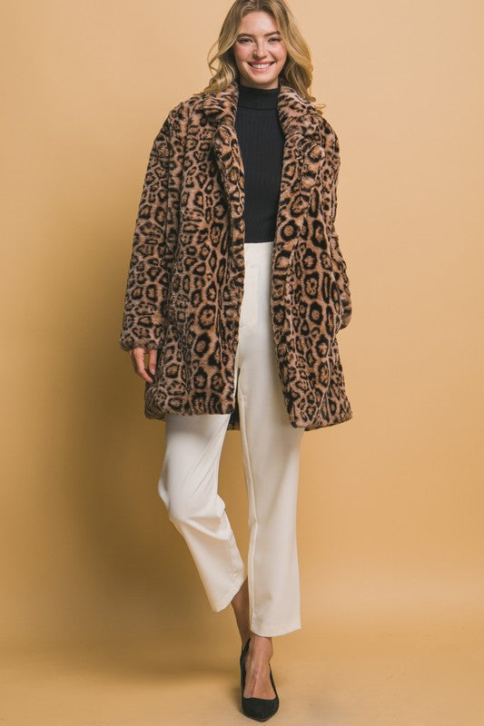 Camel Leopard coat