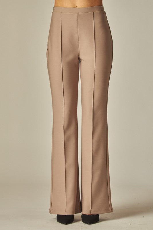 Scuba knit pintuck pants