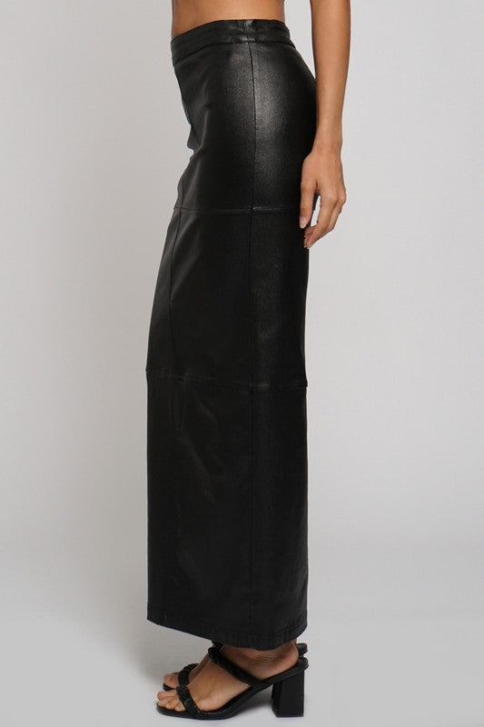 Metallic slim maxi skirt
