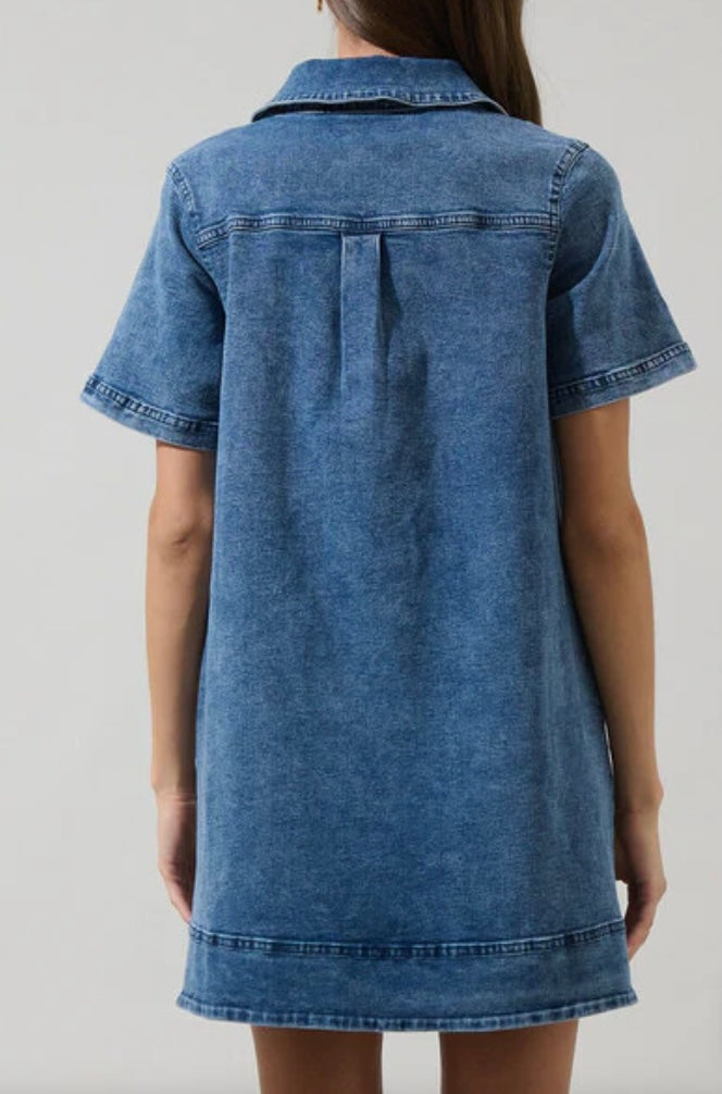Denim shift dress