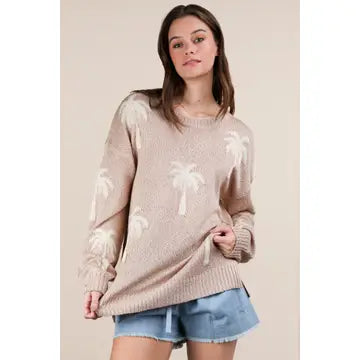 Palm tree oversized sweater