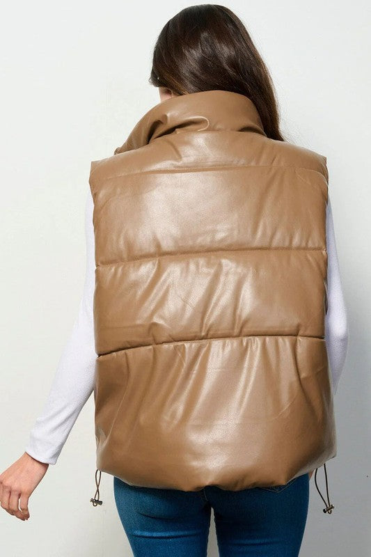 Vegan oversized puffer vest
