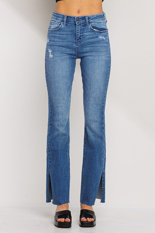 Mid rise flare with side slits