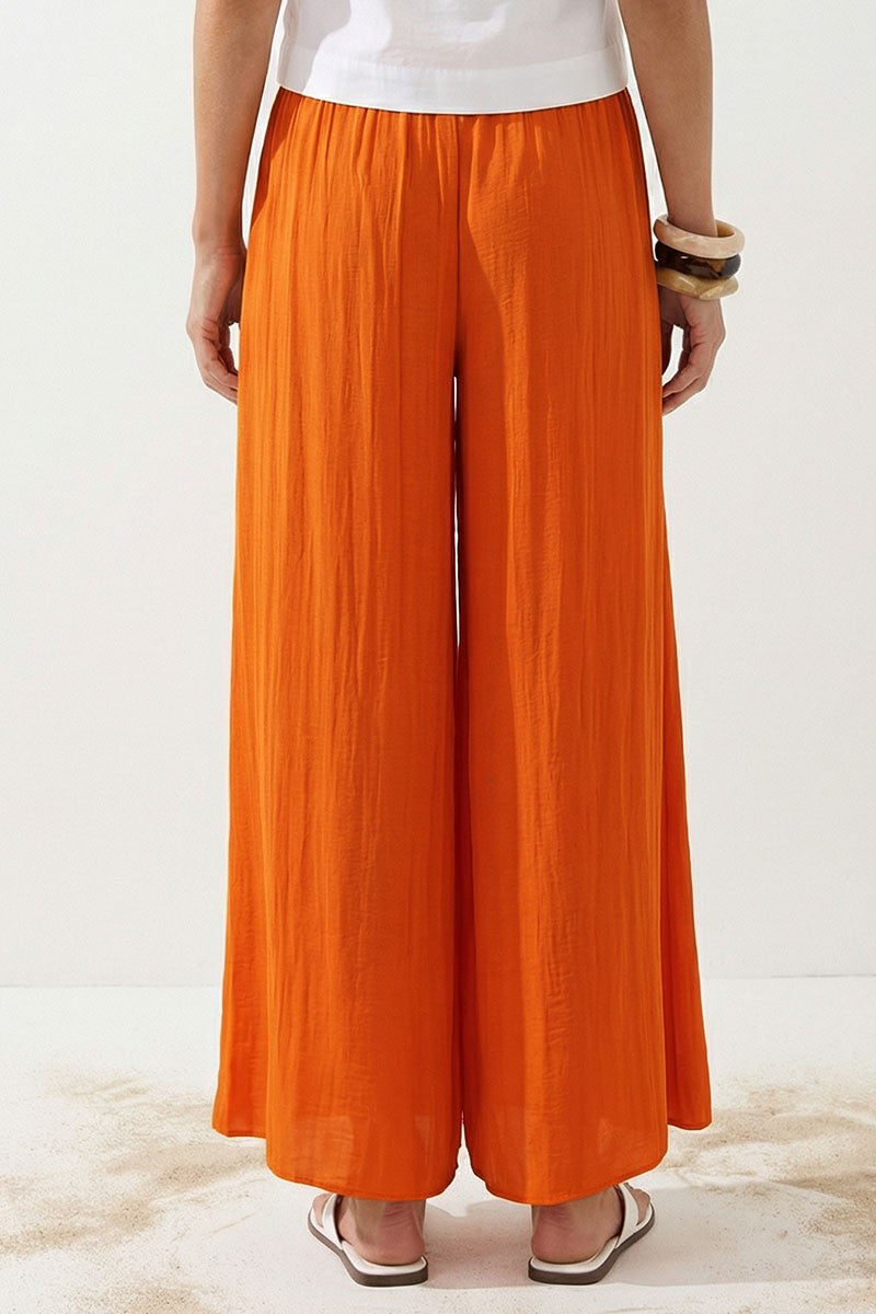 Smocked waist wide leg pant (3 colors)