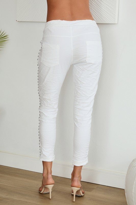 Star studded crinkle jogger