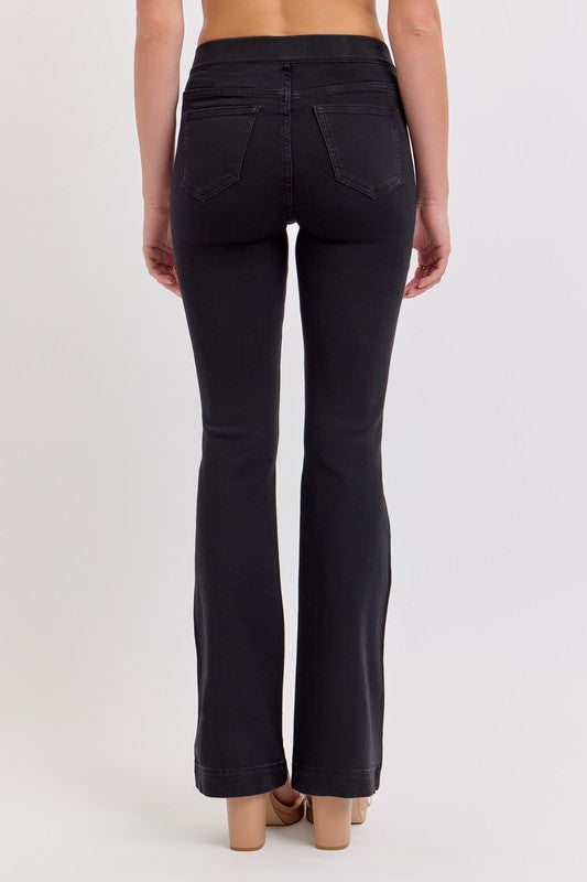 Pull on rhinestone flare jeans
