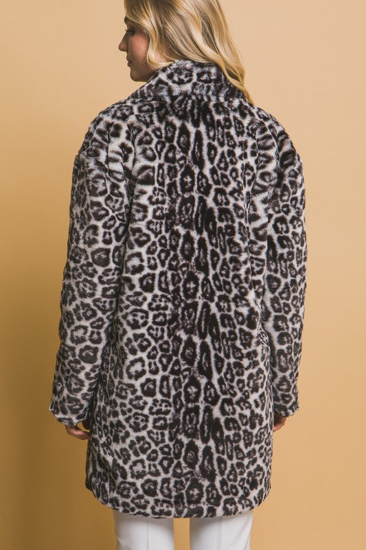 Gray & black leopard coat