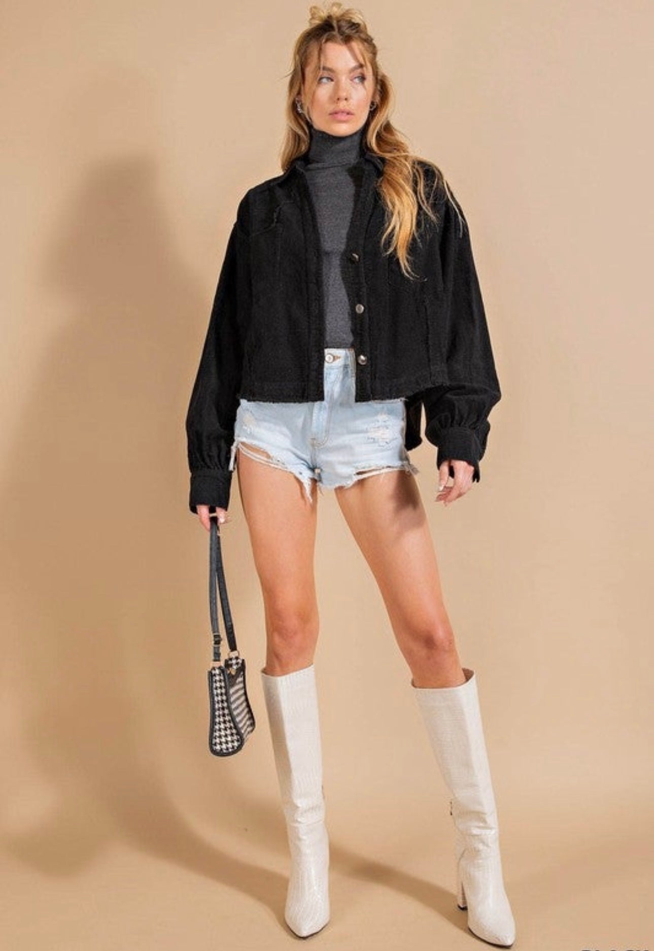 Corduroy button front jacket