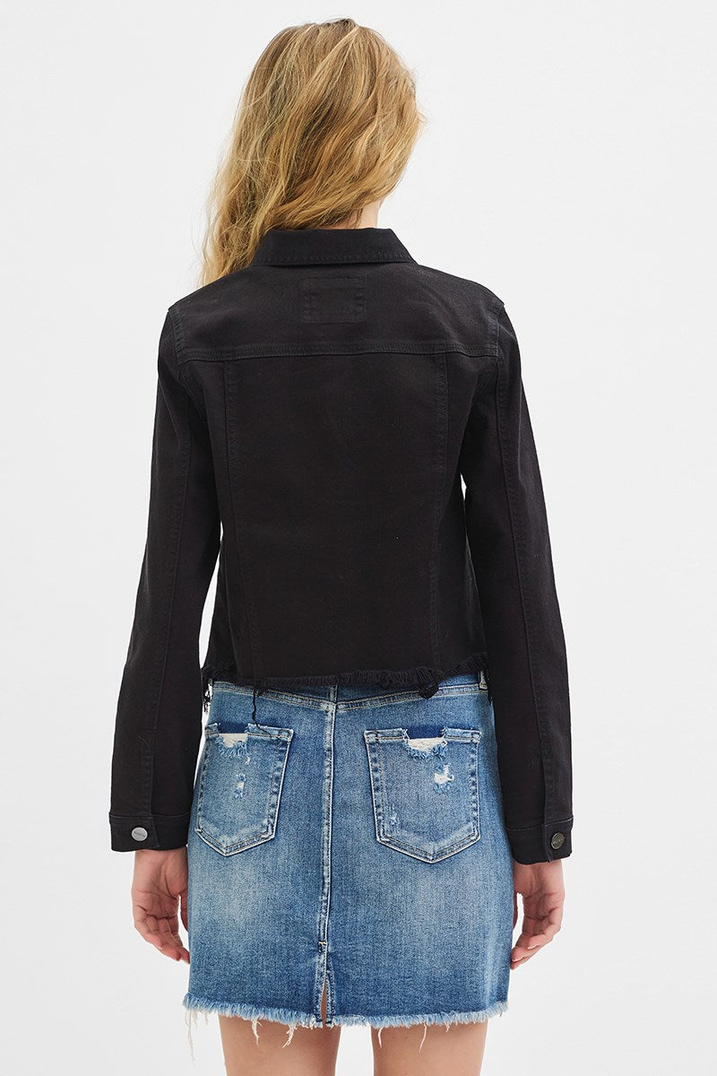 Irregular frayed hem jacket by Risen