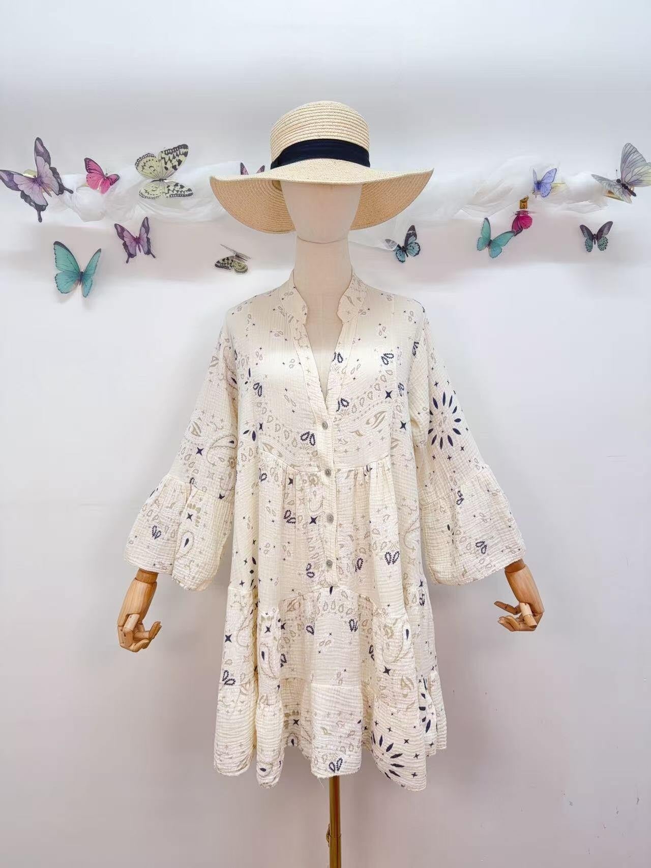 Gauze mini dress