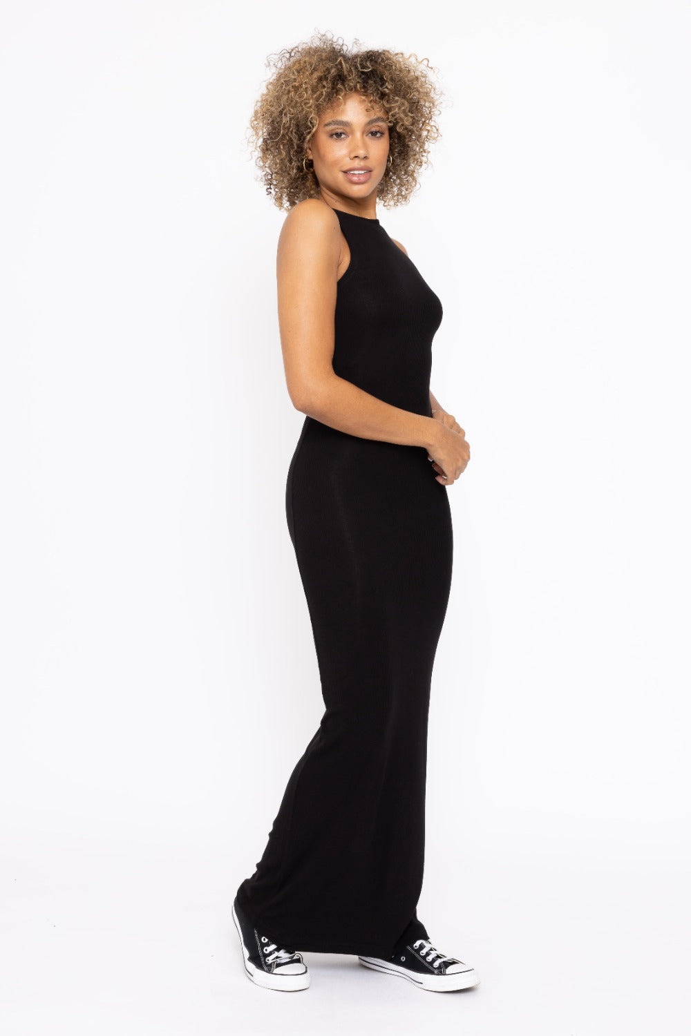 Ribbed maxi tank dress