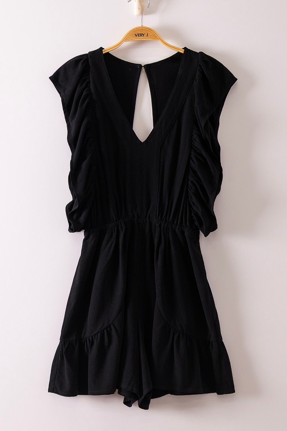 Ruffle sleeve romper