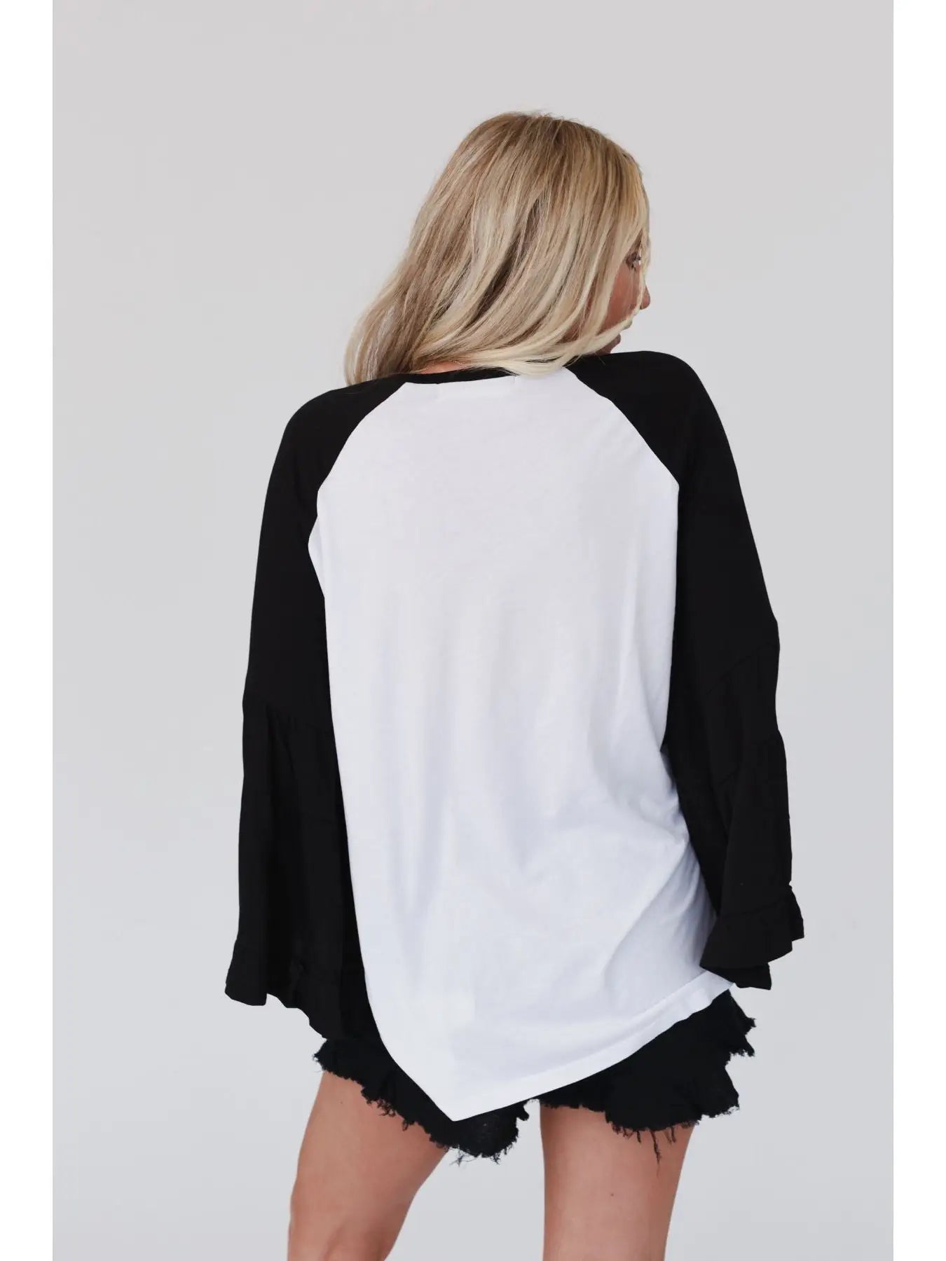Bell sleeve baseball tee