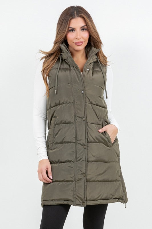 Long hooded vest