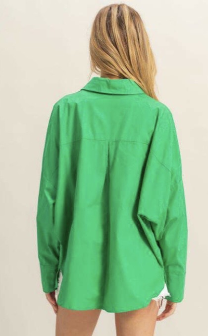 Kelly green cotton button down