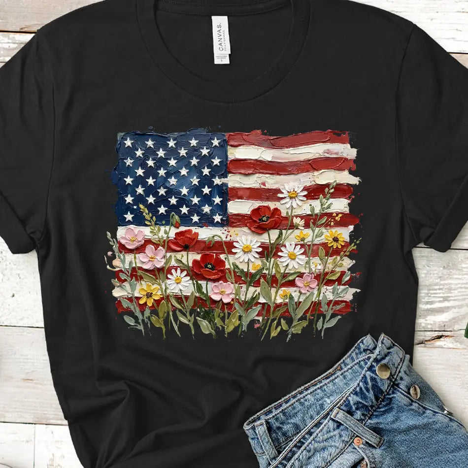 Floral flag Tshirt (2 colors)