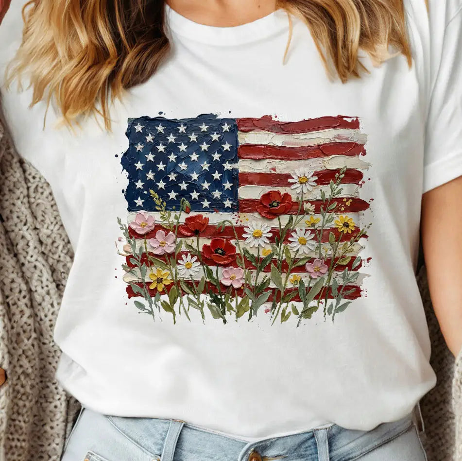 Floral flag Tshirt (2 colors)